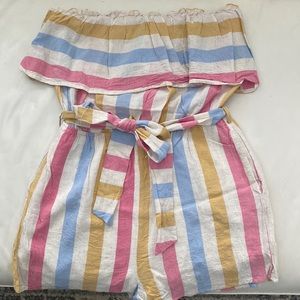 Women's Boutique Colorful Striped Romper